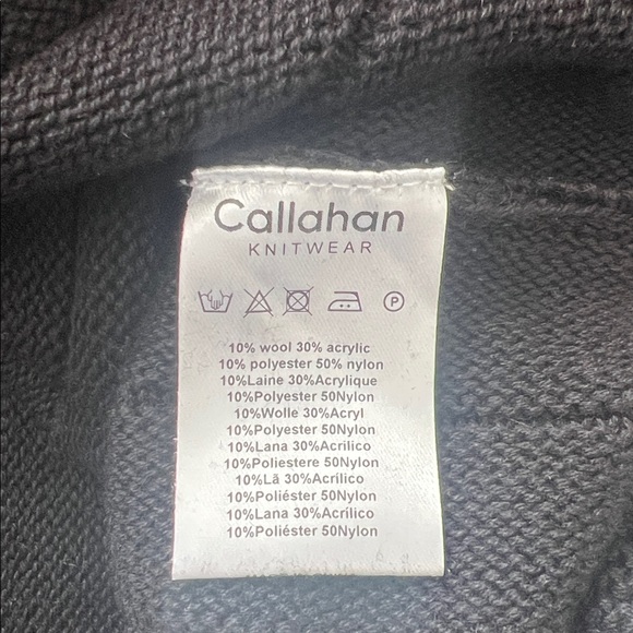 NWT Callahan Melli Black Wide Ribbed Knit Sweater Dress Gold Metallic Sleeves XS - Picture 9 of 12